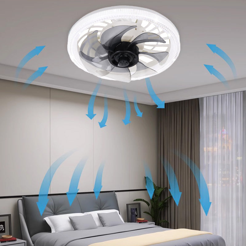 2-i-1 Stille justerbar ventilator med fjernbetjening og lys til sovværelset